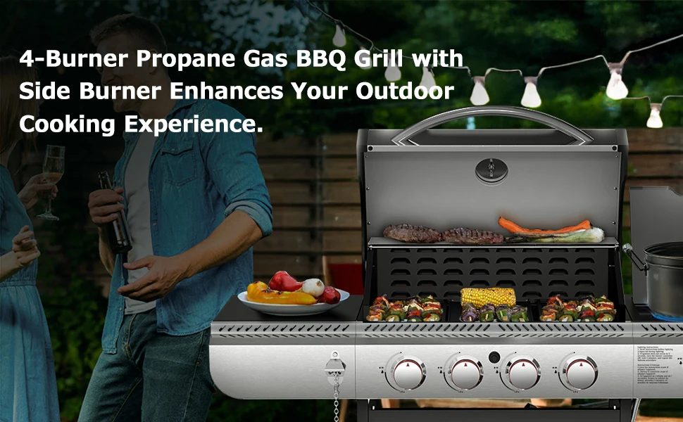 4-Burner Propane BBQ Gas  Grill
