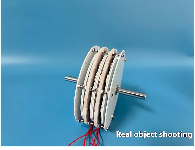 Double-layer stacked 200W * 2 permanent disk coreless generator with high effici