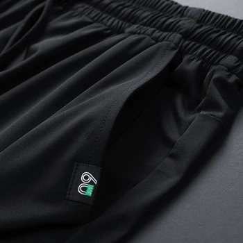 Men Pants Ice Silk Elastic Plus Size 6XL 7XL 8XL Quick Dry Summer Beach Thin Breathable Home Trousers Brand Stretch Lightweight 2