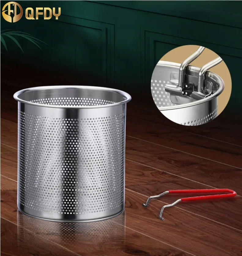 Deep fryer, household deep fryer, 304 stainless steel mini pot, Japanese style with filter, Tempura fuel-efficient small fryer