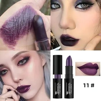 Waterproof Purple Matte Lipstick - Long-Lasting Halloween Creative Stage Makeup Lip And Face Paint for Festive Celebrations
