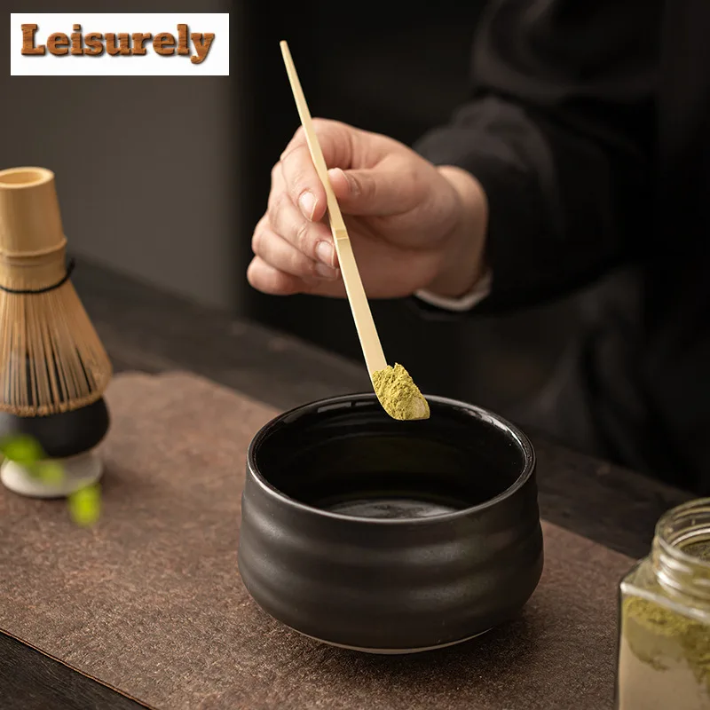2pcs/set Retro Matcha Set Bamboo Whisk Scoop Ceramic Matcha Bowl Home Tea-making Tools Accessories Matcha Tea Set Birthday Gifts