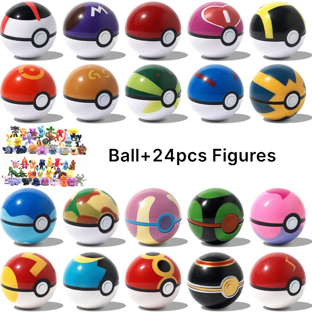 Pokeball + 24 mini figurki pokemonów za $3.89 / ~16zł