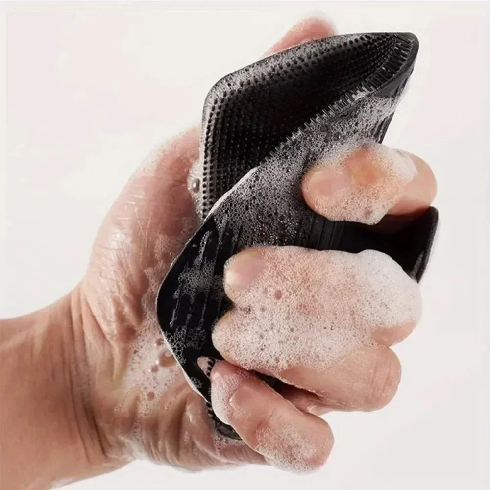 Exfoliating Silicone Cleansing Brush Body Scrubber Cleans Massages Skin Bathroom Accessories Bath Brush Cleanser No Slip Handle 3