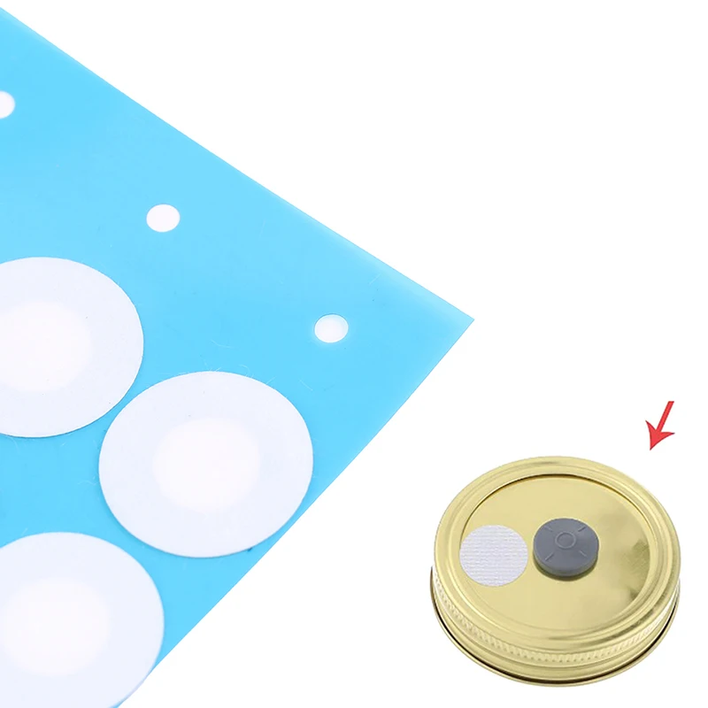 48Pcs/sheet 20mm Synthetic Filter Paper Sticker For Under Wide Mouth Jar Lid Mushroom Cultivation Supplies