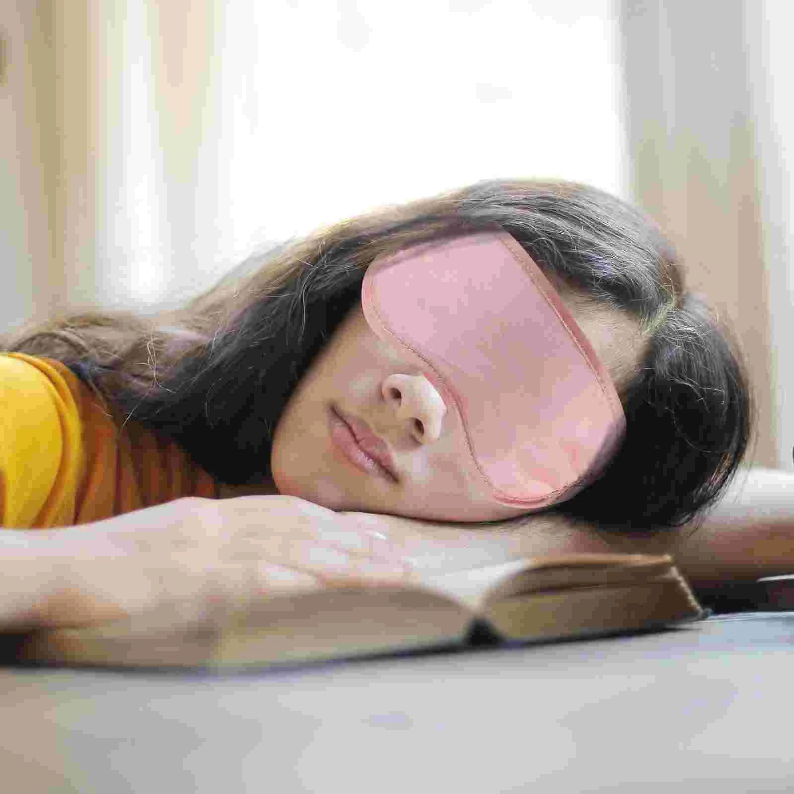 16 Pcs Disposable Eye Mask Masks Cotton for Sleeping Black Face Soft Polyester Men Blindfold Child Ear Buds 4