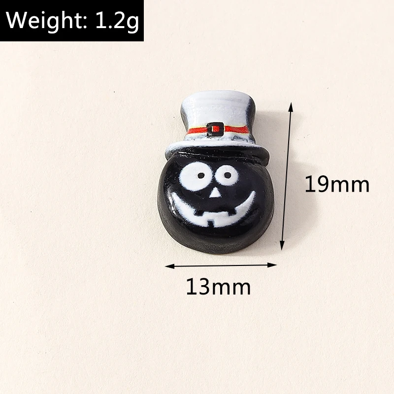 Leslie 10 Stück Neue Niedliche Halloween-Anhänger Geist Katze Spinne Schloss Kürbis Harz-Cabochons mit Flacher Rückseite für Haarspangen und Haarnadeln – Detail 16