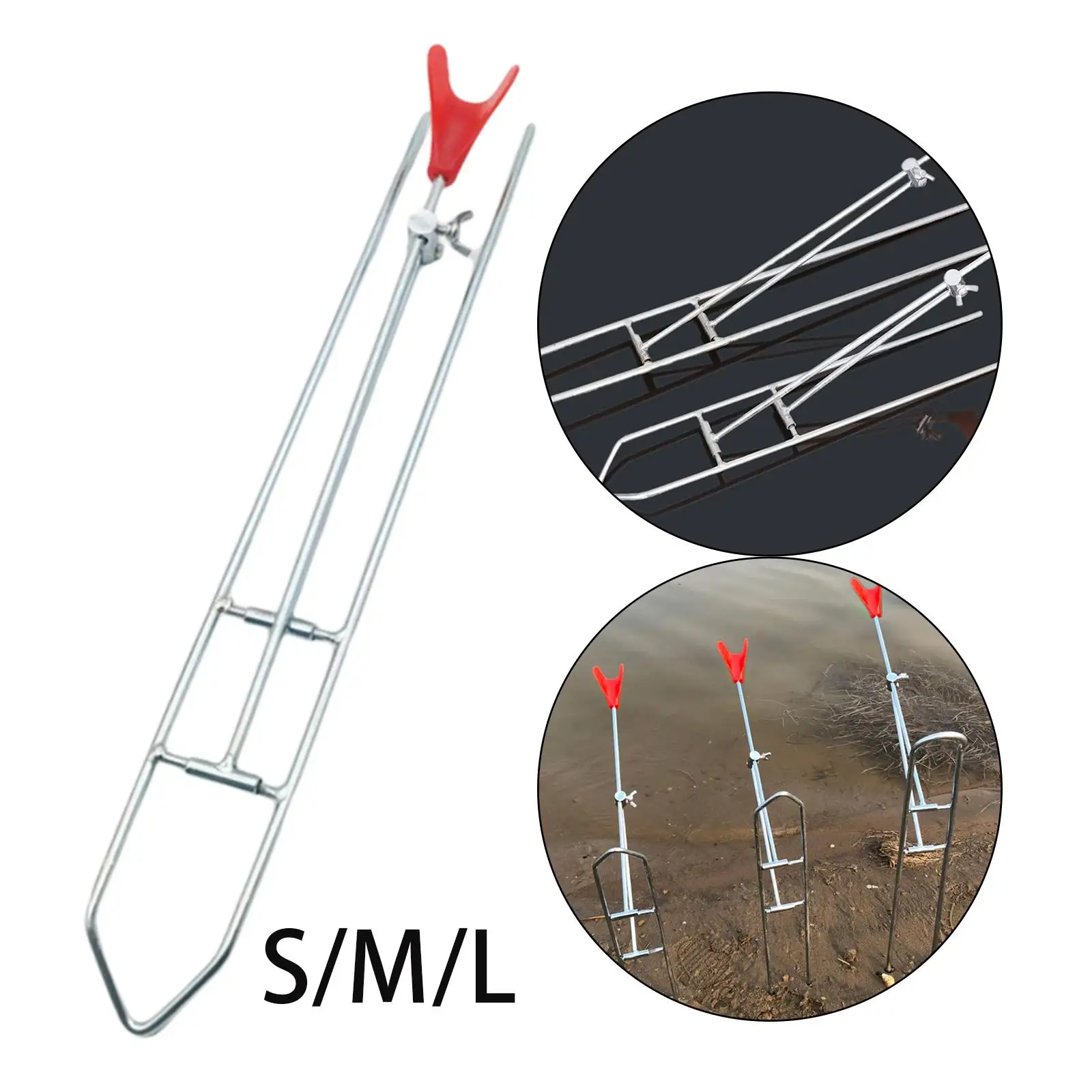 Fishing Rod Holder Adjustable Ground Insert Folding Rod Stand for Fishing