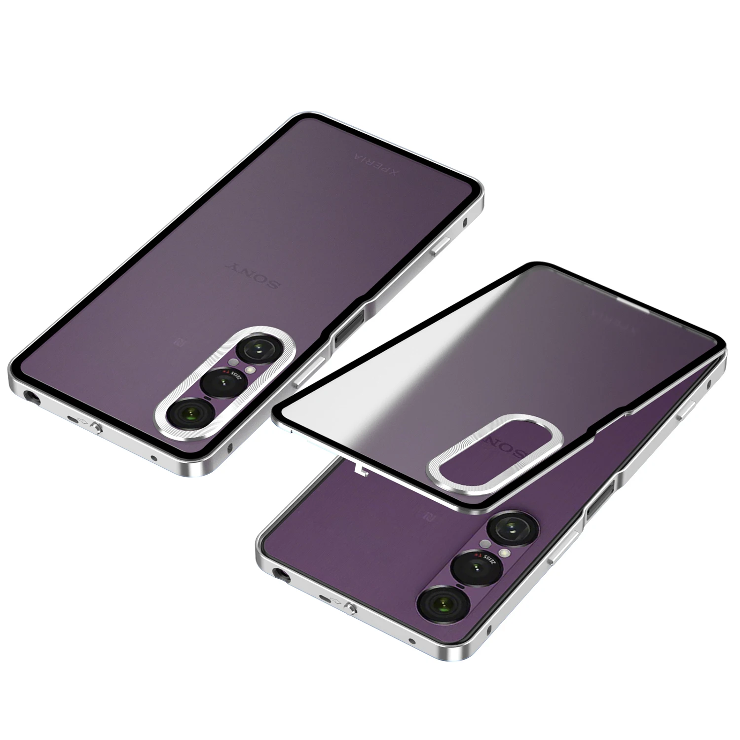 Shockproof Metal Phone Case with Aluminium Alloy Frame and Hard Matte Bumper Cover