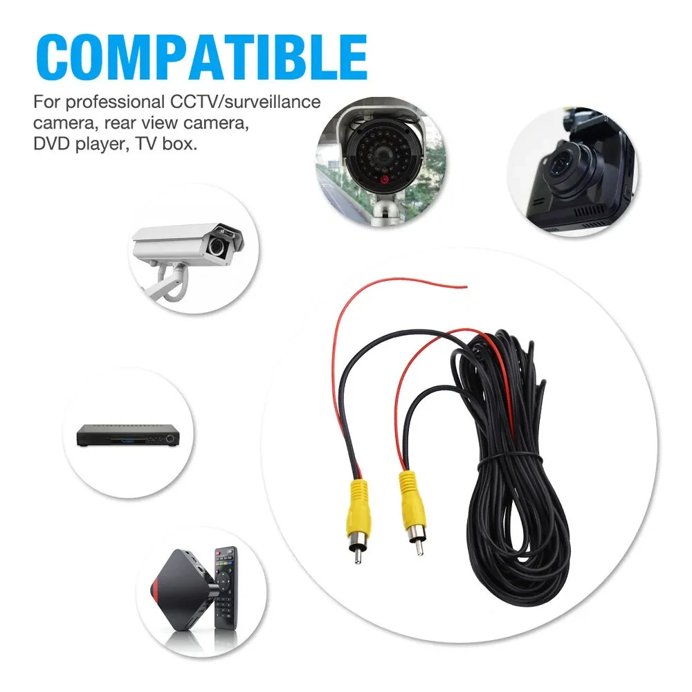 Bileeko 6M/10M/15MCar Video RCA Extension Cable 2-in-1 For Backup Camera Line I4398825158