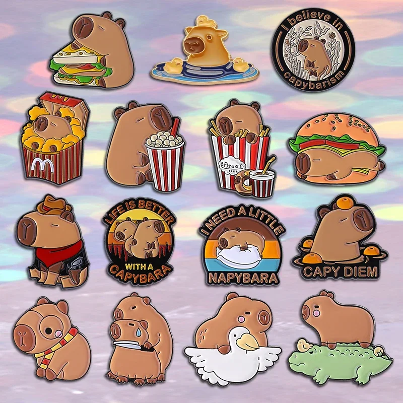 Funny Gift Pins Cute Capybara Collection Enamel Pins Life Is Better ...