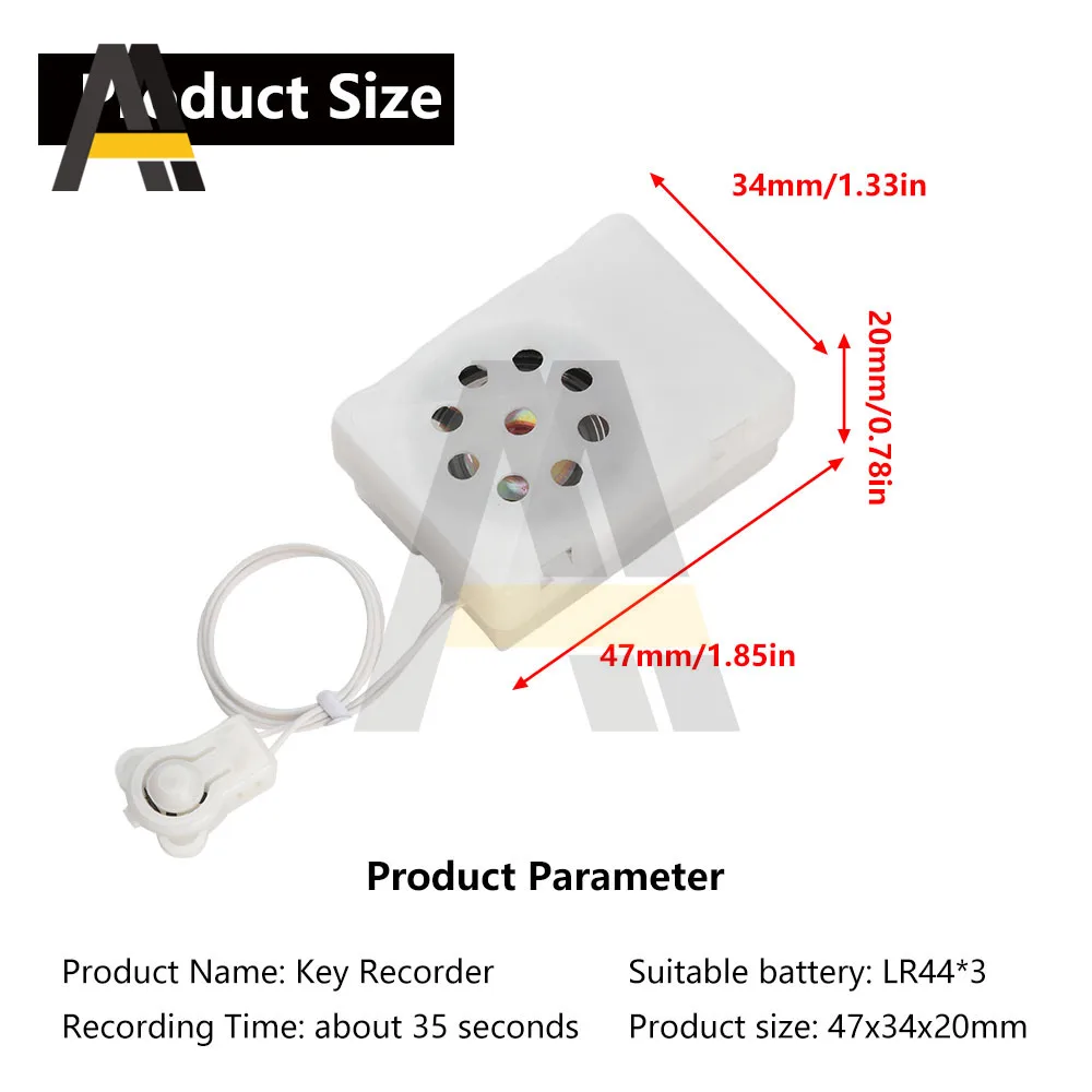 Stuffed Animal Sound Recorder 35 Seconds Button Sound Box Toys Recording Device Plush Toy Custom Messages Recorder Voice Box - 3