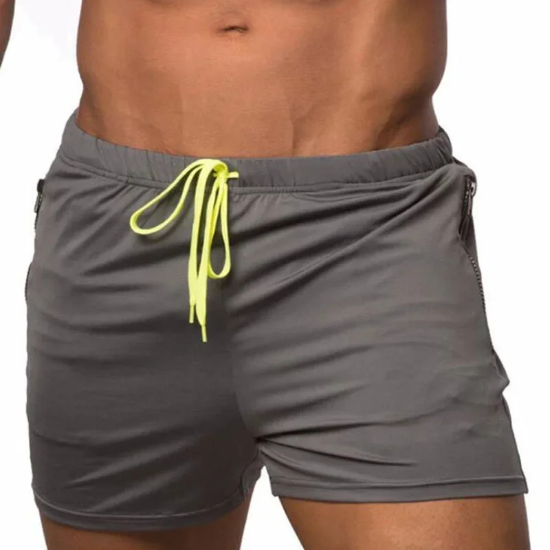 Fitness Territory Men's Sport Shorts Summer Beach Pants Belted Running Training Fitness Shorts Male Board Sports Long Pants