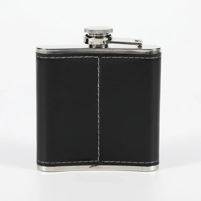 Stainless Steel Russian Mini Whiskey Hip Flask Leather Personalized Flask for Alcohol Wine Beer Whiskey Bottle Alcohol Drink 6oz