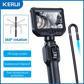 KERUI 2MP Industrial Endoscope Camera with 4.3-inch IPS Screen 360 Degree Rotation Inspection Camera Borescope for Cars Pipe 1