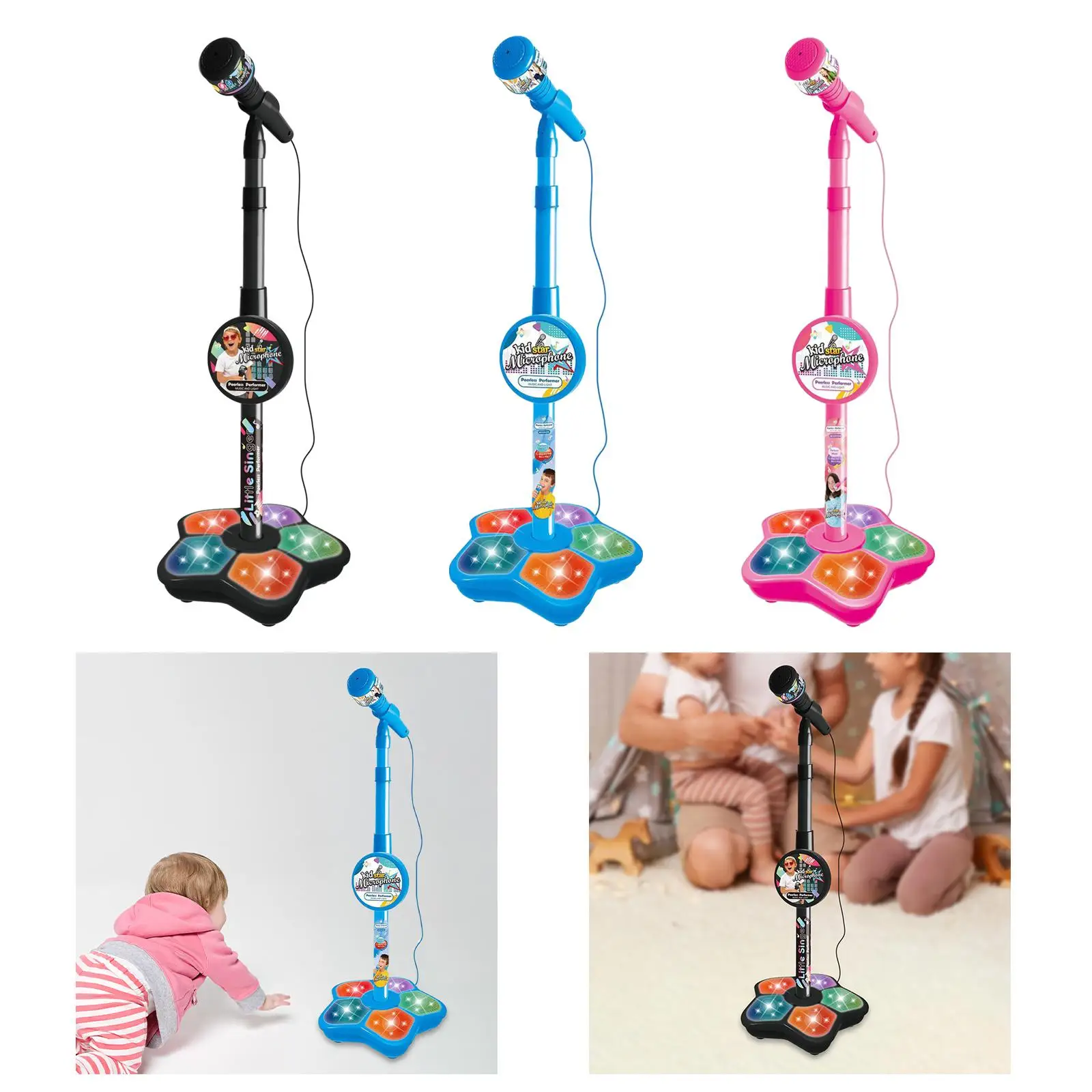 Karaoke Machine Music Toys Kids Microphone and Stand for Age 3+ Years Old