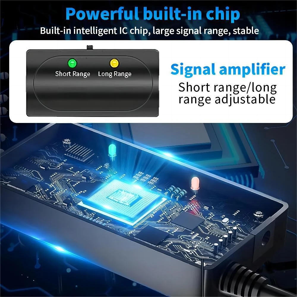 4K/1080P HD Digital Indoor TV Antenna with Signal Amplifier Magnetic Base VHF/UH
