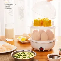 2025 Mini multi-functional double-layer steamed corn and egg steamer for lazy people at home, breakfast artifact egg cooker 1