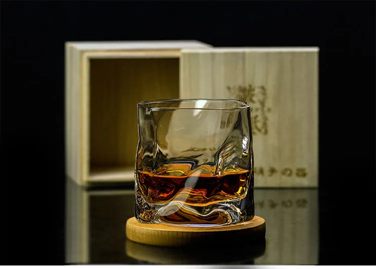 edo cut cup whisky japonês copos de vinho copo de coquetel amassar barra de papel copo de rock com caixa de madeira