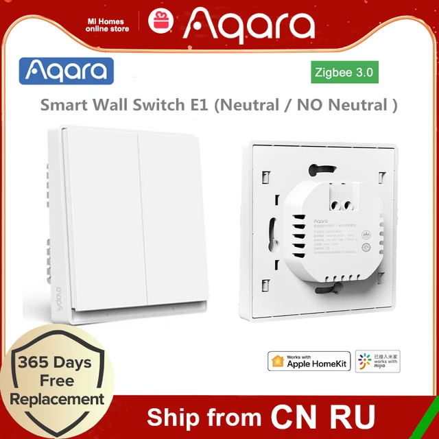 Aqara Smart Wall Switch E1 ZigBee 3.0 Smart Home Wireless Key Light Switch  Fire Wire With NO Neutral For Xiaomi Mi Home Homekit - AliExpress