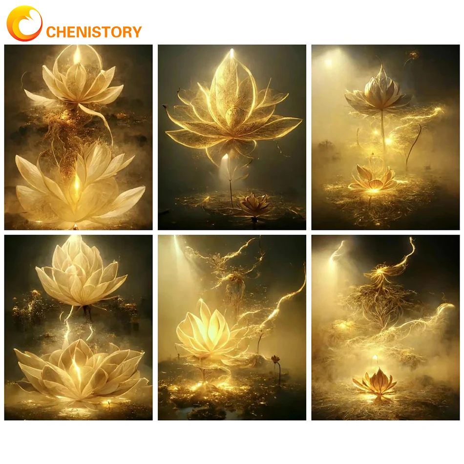 

CHENISTORY 60x75cm Frame DIY Oil Painting By Numbers For Adults Flower Kit Acrylic Paint For Home Decoration Wall Artcraft