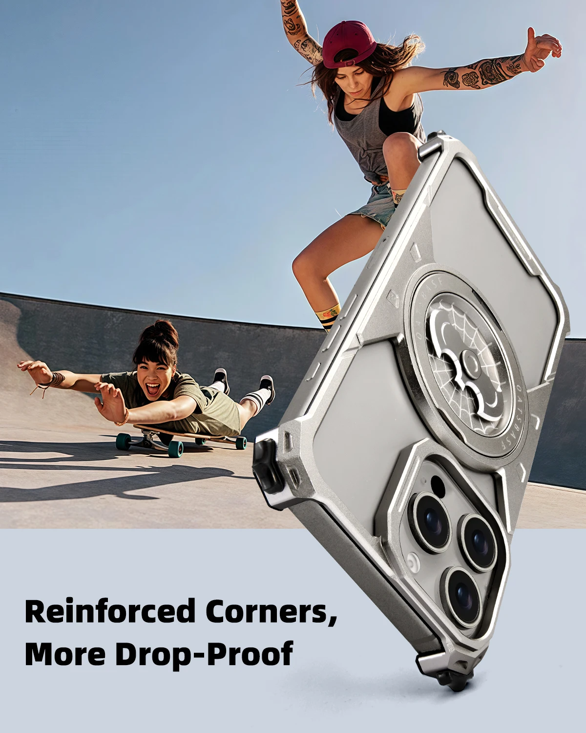 Eary Bat for iPhone 16 Pro Max with Magsafe 360° Rotatable Magnetic Ring Kickstand Wireless Charging Phone Back Bumper Cover