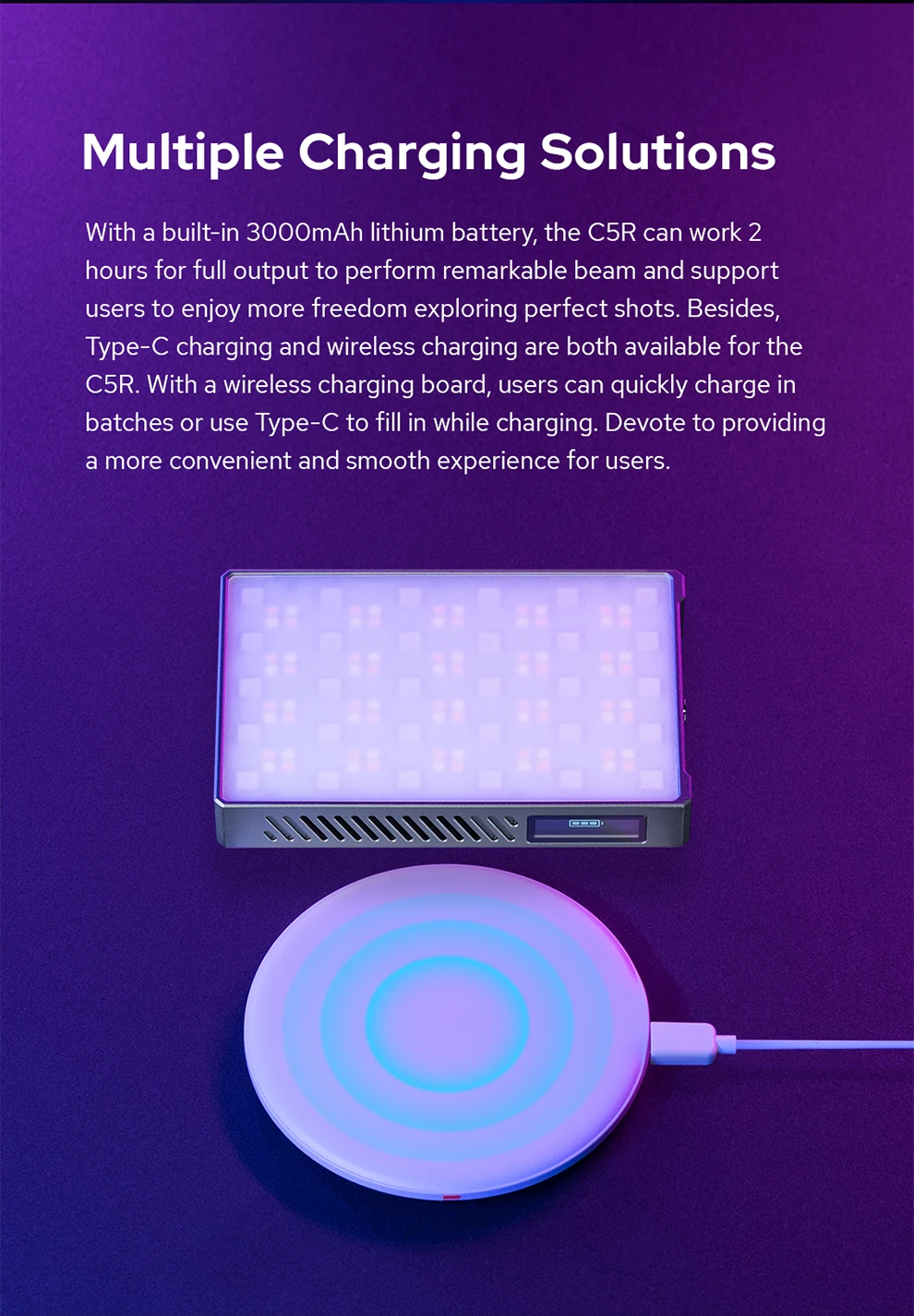 C5R 5W 2500-8500K Knowledge RGB Creative Light Portable Mini Pocket RGB Video Li