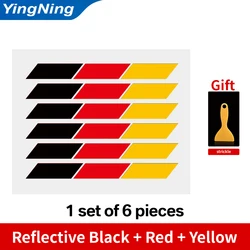 Italy Flag Car Sticker - Italian Tricolor Stripe Decal for Vehicles and Motorsport Decor (Black Red Yellow)