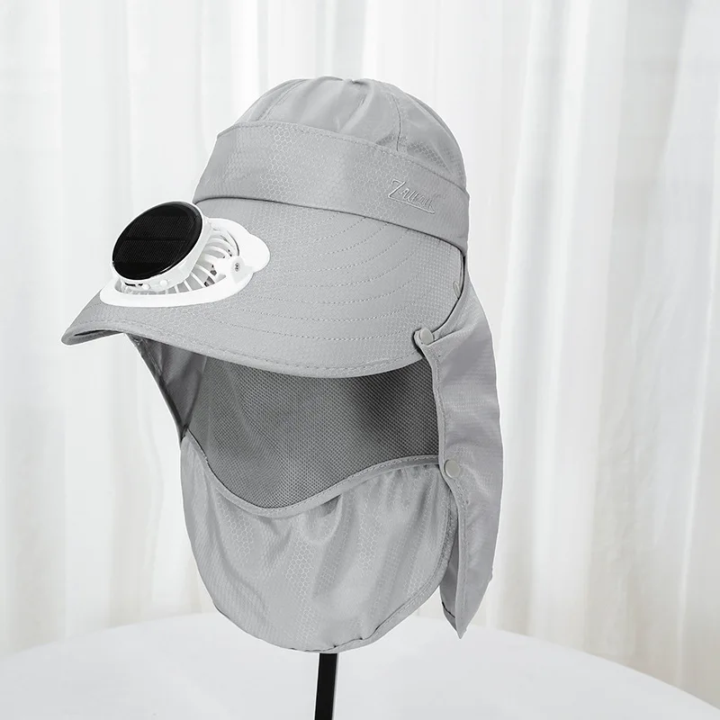 Summer Adult Solar Charging Fan Hat Female Rural Greenhouse Work Picking Sunshade Sun Protection, Big Eaves Hat Male Fishing Hat