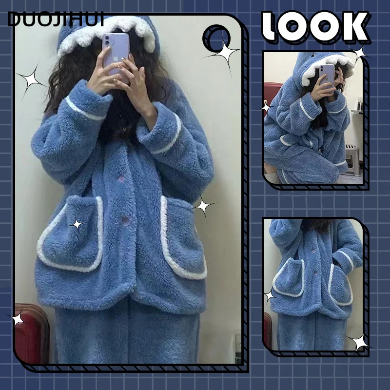 DUOJIHUI Толстая теплая свободная