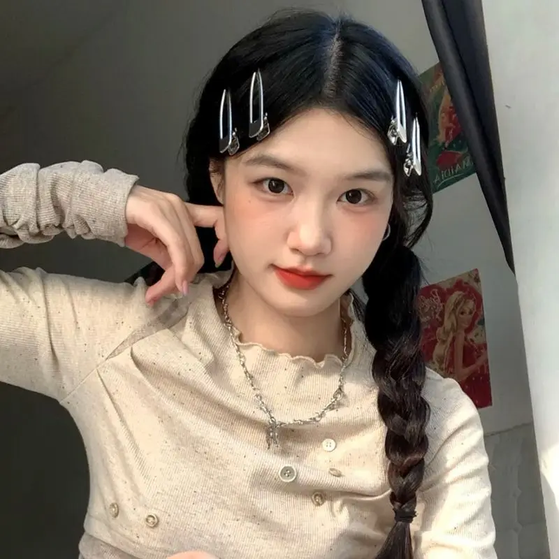 Y2K Silver Metal Hairpins