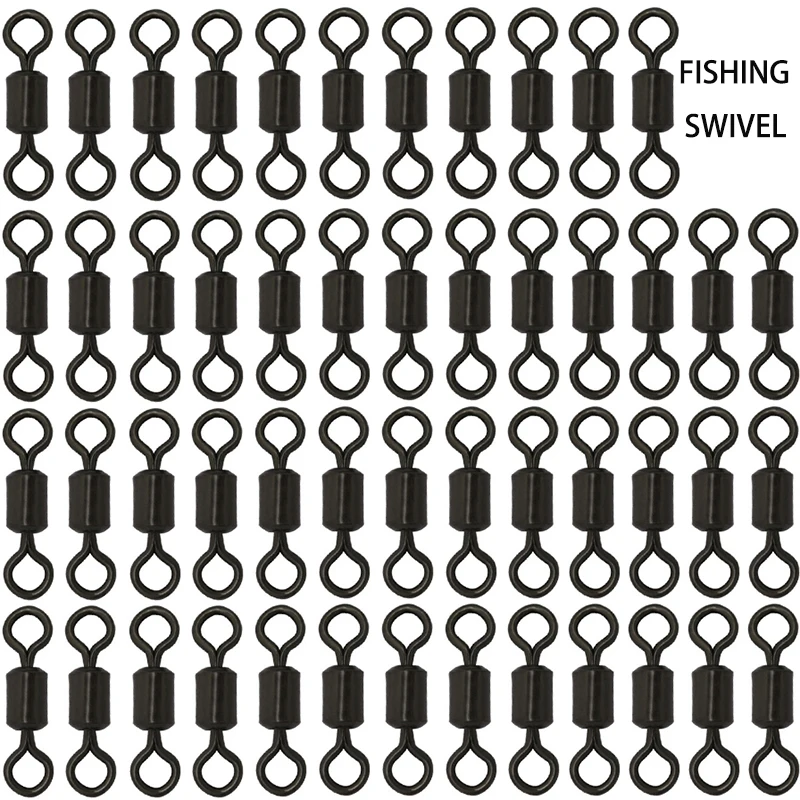 Émerillons barrel snap 50 pièces noir mat pour pêche - Connecteurs ligne leurre hameçon pêche carpe