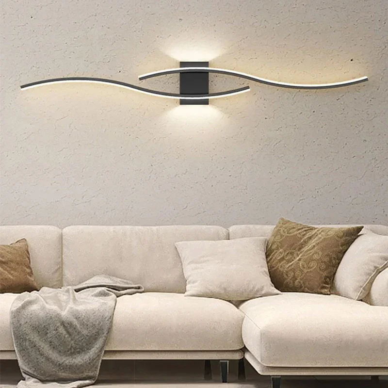 Modern LED Wall Lamp 100/120CM Long Strip Wall Sconce Living Room Bedroom Bedside Bar Home Decor Remote Control Led Lustre 5