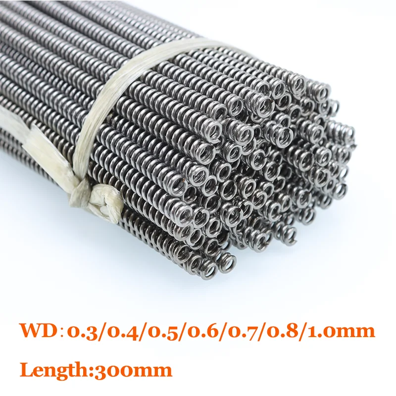 Return Spring 2pcs Long Compression Wire Diameter 0.3/0.4/0.5/0.6/0.7/1.8/1.0mm Length 300mm Y-shaped Soft Pressure Steel Spring