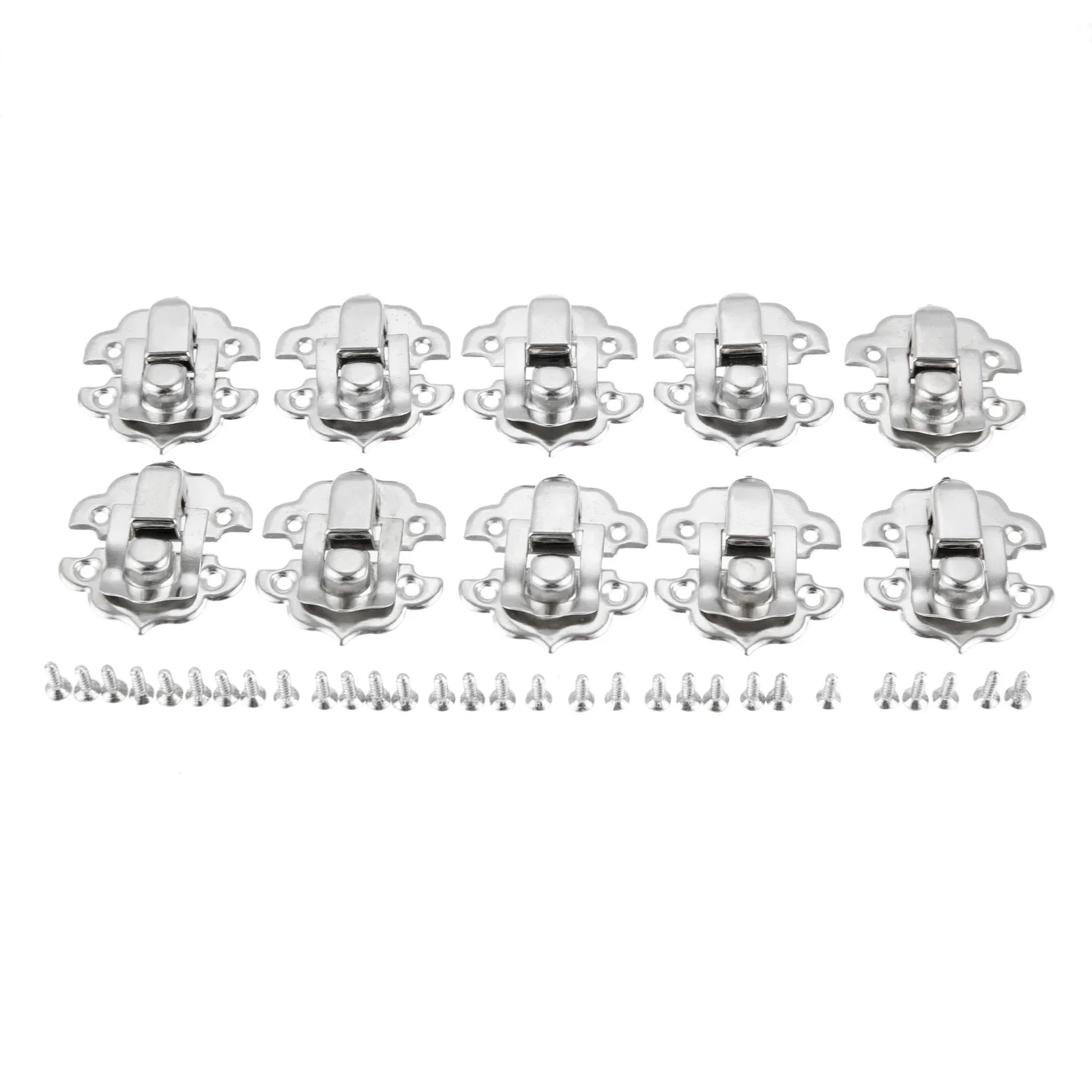 Antique Jewelry Box Padlock Hasp Locked Wooden Wine Gift Box Handbag Buckle Hardware Accessories with Screws DRELD 10Pcs 30*30mm