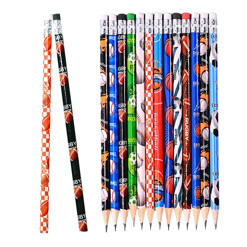 HB Pencil Baseball Basketball Rugby Football Sports Theme Pencil Creative Children's Student Supplies First Grade with Eraser 4