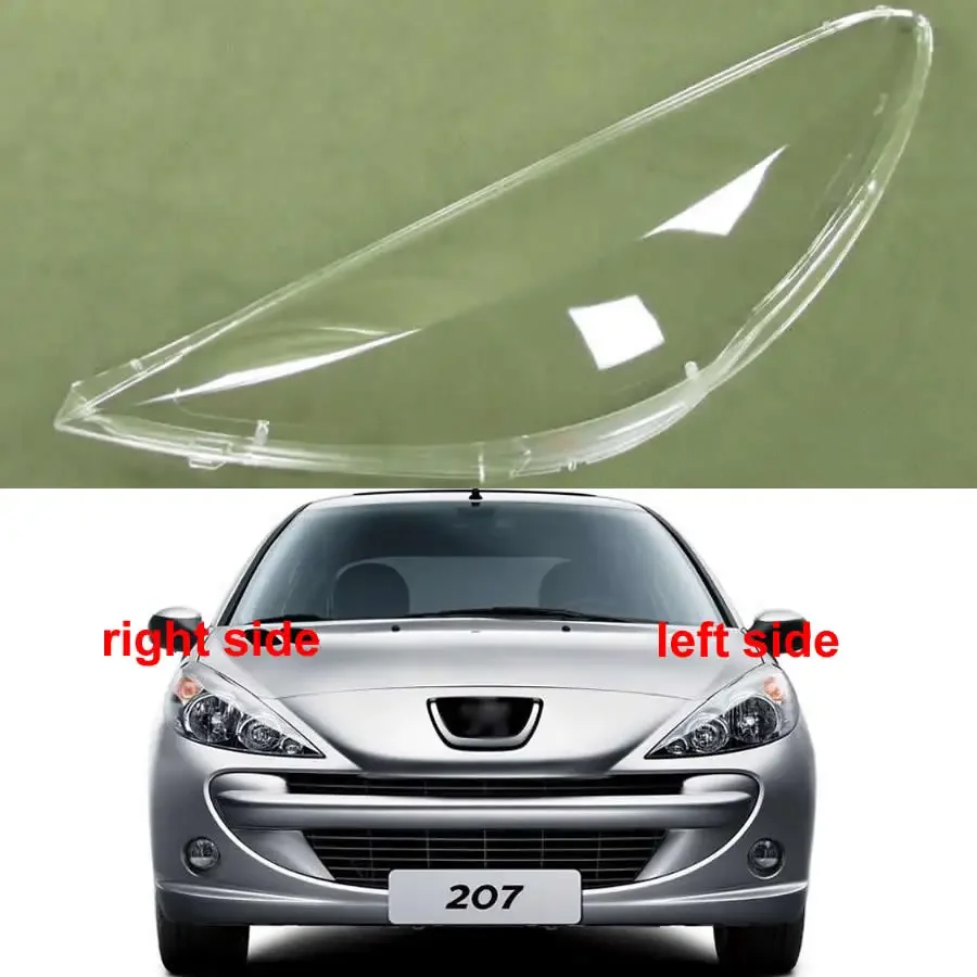

For Peugeot 207 2009 2010 2011 2012 2013 Headlight Cover Transparent Headlamp Shell Lens Replace Original Lampshade Plexiglass