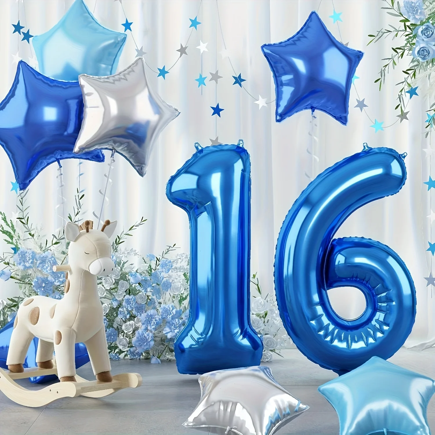 32 Zoll Blaues Zahlenballon-Set Dunkelblaue Zahlenballons 10-50 Geeignet für Erwachsenen-Geburtstagsfeier Dekoration Geschenk – Detail 8