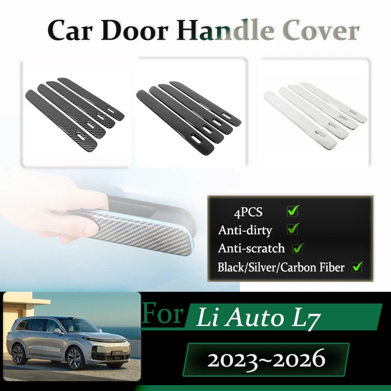 For Li Auto Lixiang L7 2023 2024 2025 2026 Car Door Handle Cover Chromium Stylings Chrome Trim Sticker Exterior Auto Accessories