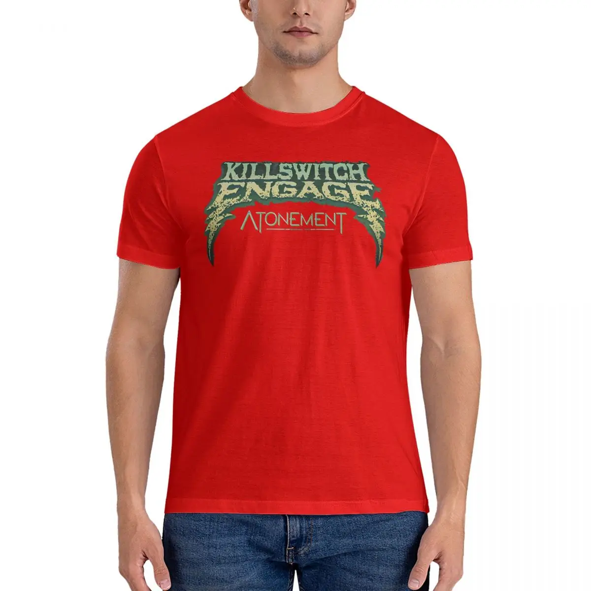 thumbnail image 1 of Camiseta de algodón para hombre, divertida, con cuello redondo y manga corta, tallas 4XL y 5XL., 1 of 7