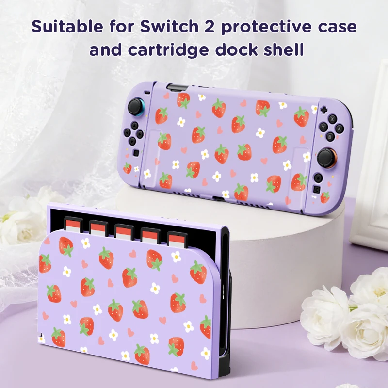 Switch2 Cartridge Dock and Protective Cover Kit - Holds 5 Game Cartridges