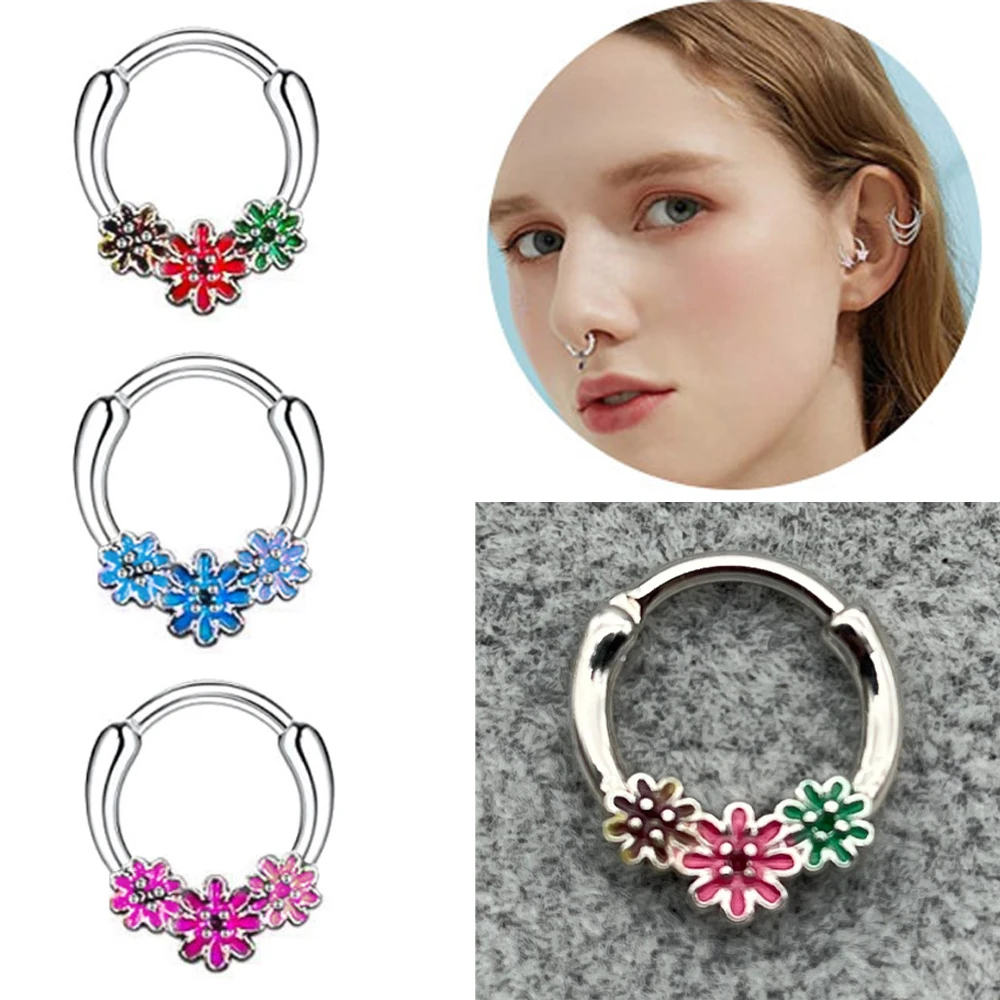 Diamond triangle nose ring nose septum rings non pierced clip on nose
