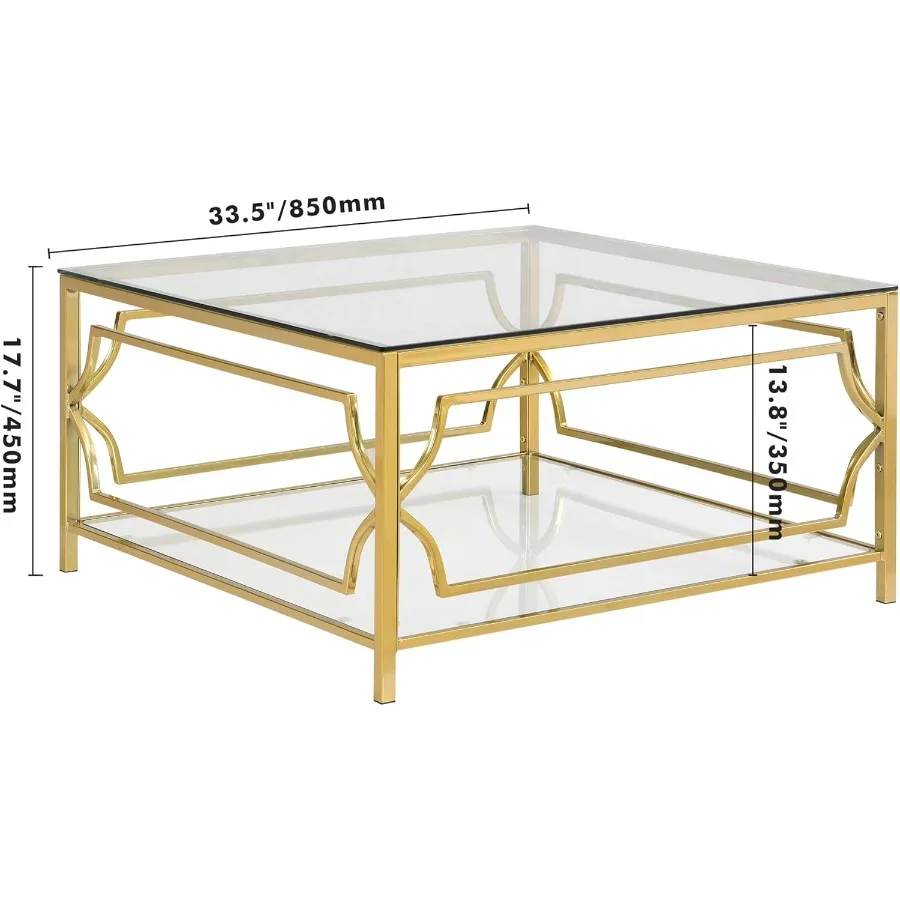 Modern Square Glass Coffee Table 2