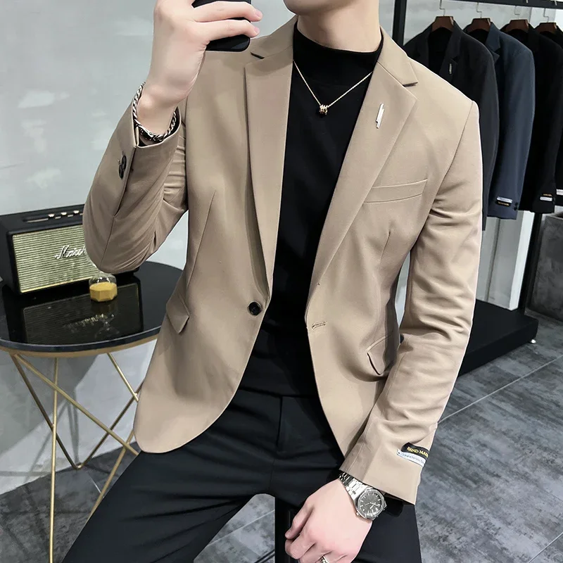 

2024 Brand Mens Casual Blazers Autumn Spring Fashion Slim Suit Jacket Men Blazer Masculino Clothing Vetement Homme Plus Size 4XL