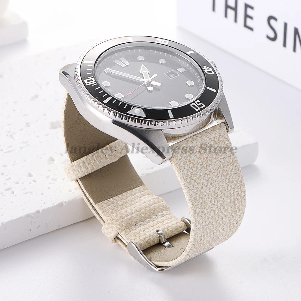 Cowboy Pattern Canvas Leather Watchband - Unisex Sport Watch Strap Accessories