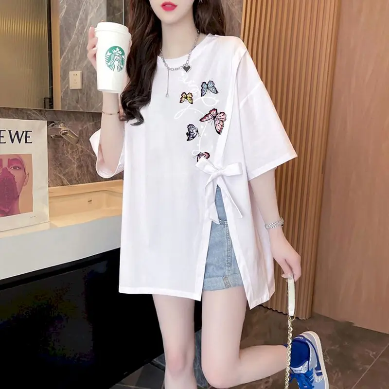 Tewmeu Butterfly Concert Tee - Oversized Purple Graphic T-Shirt, Loose Fit Fashion Top For Women - View #6