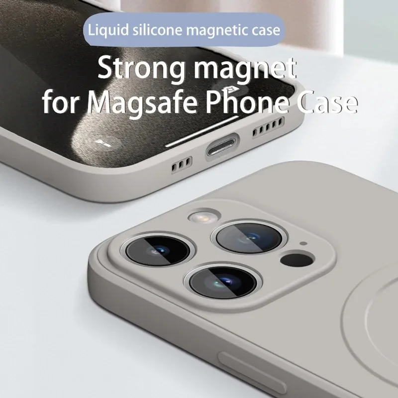 Magnetic Liquid Silicone Shockproof Soft Case with Wireless Charging