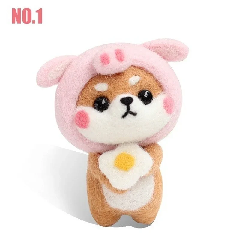 1Pcs DIY Doll Needle Felting Kit Crafts Wool Felting Animals Kit Non Finished Dog Handcraft Set for DIY Handmade Holiday Gifts