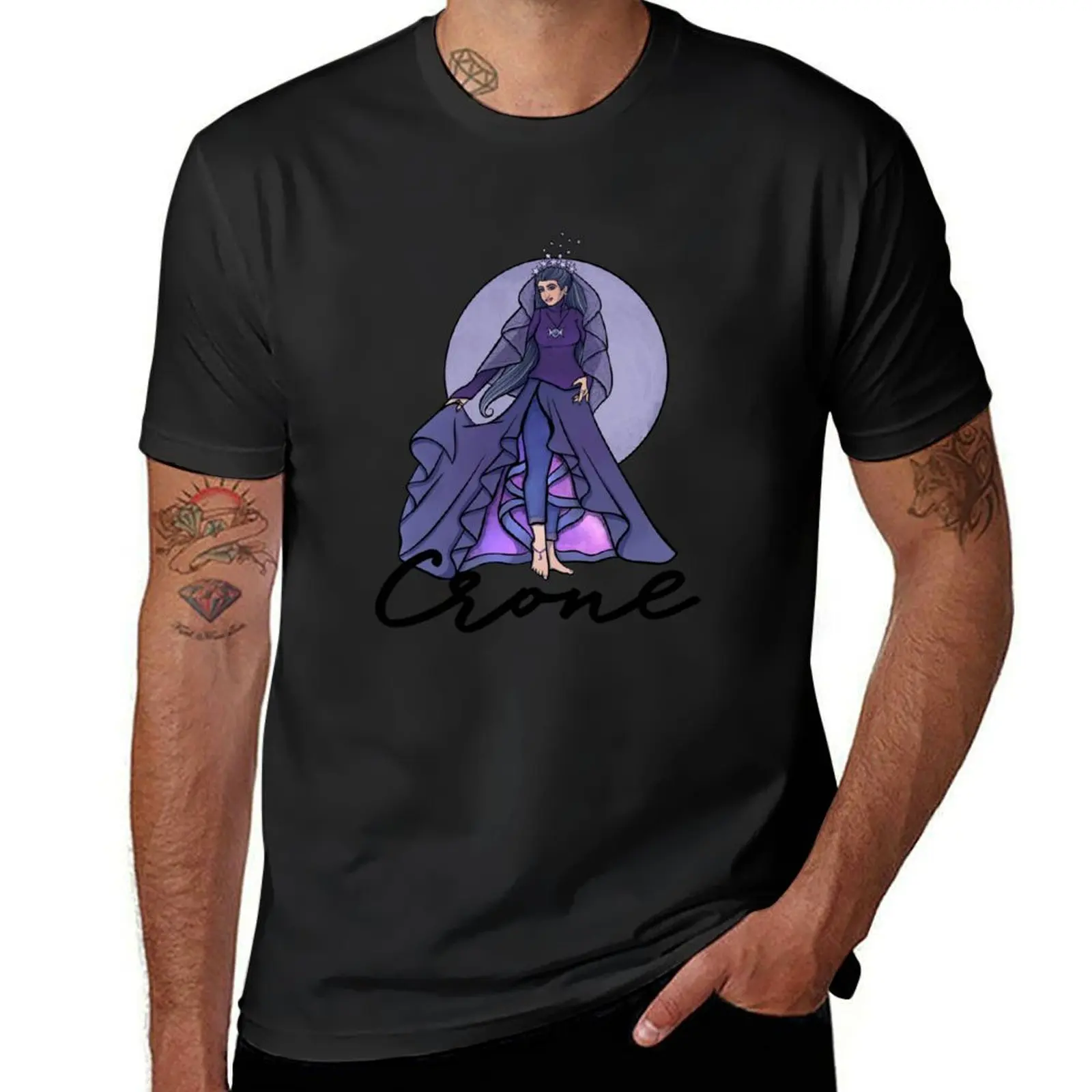 Crone Moon Goddess T-Shirt anime summer tops tees oversized mens graphic t-shirts