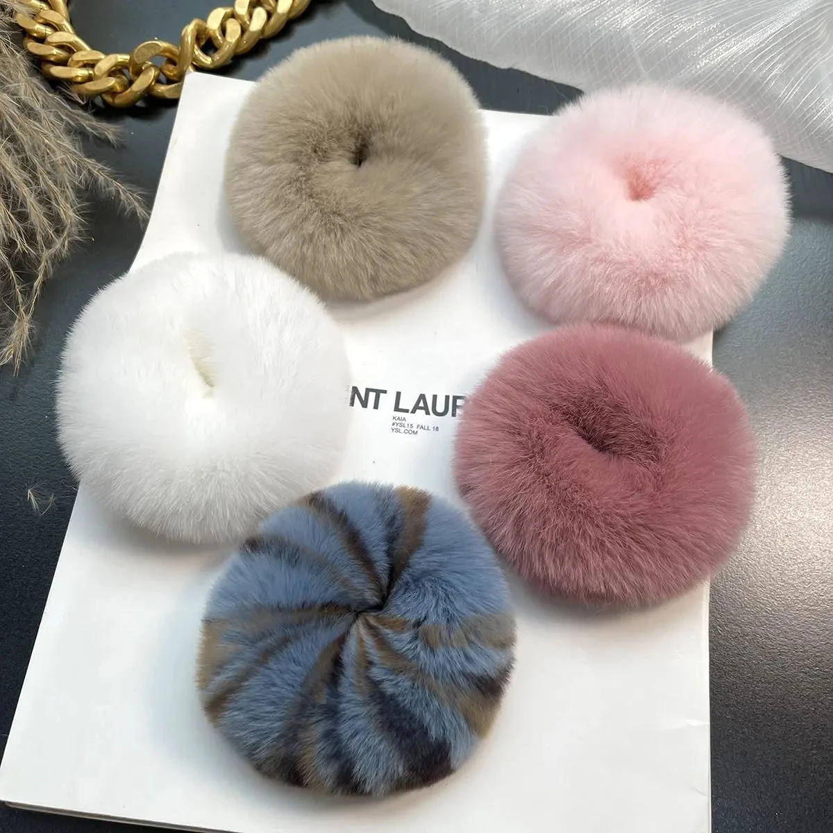 doremi custom flat chain name necklace pendant necklace personality nameplate necklace jewelry gift for women mom girl christma Women Cute Rabbit Fur Headbands Elegant Simple Personality Hair Rope Girl Korean Elastic Rubber Bands Fashion Hair Accessories